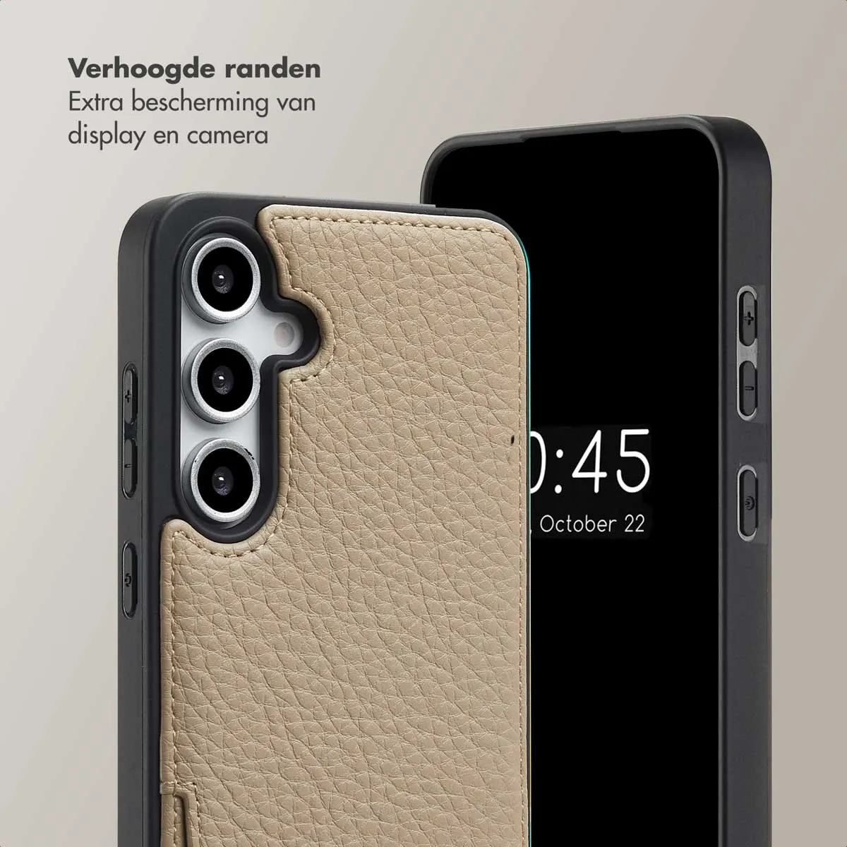 Selencia Hoesje Samsung Galaxy S24 FE - Beige - 2 Pasjes