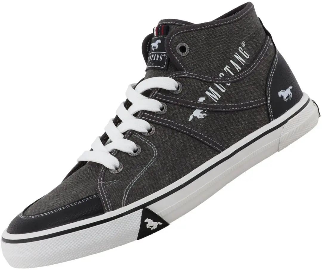 Mustang heren hoge canvas sneaker donkergrijs
