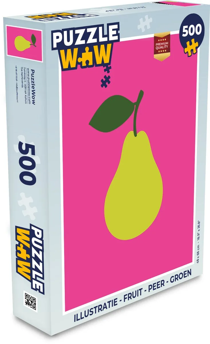 PuzzleWow Fruit Peer Legpuzzel 500 Stuks - Groen