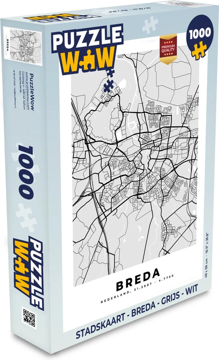 PuzzleWow Breda Legpuzzel 1000 Stuks - Multicolor