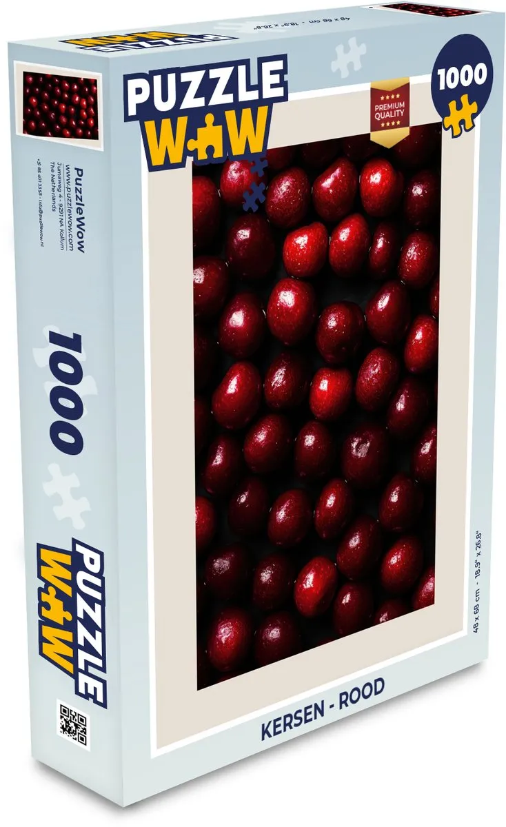 PuzzleWow Kersen Legpuzzel 1000 Stuks - Rood