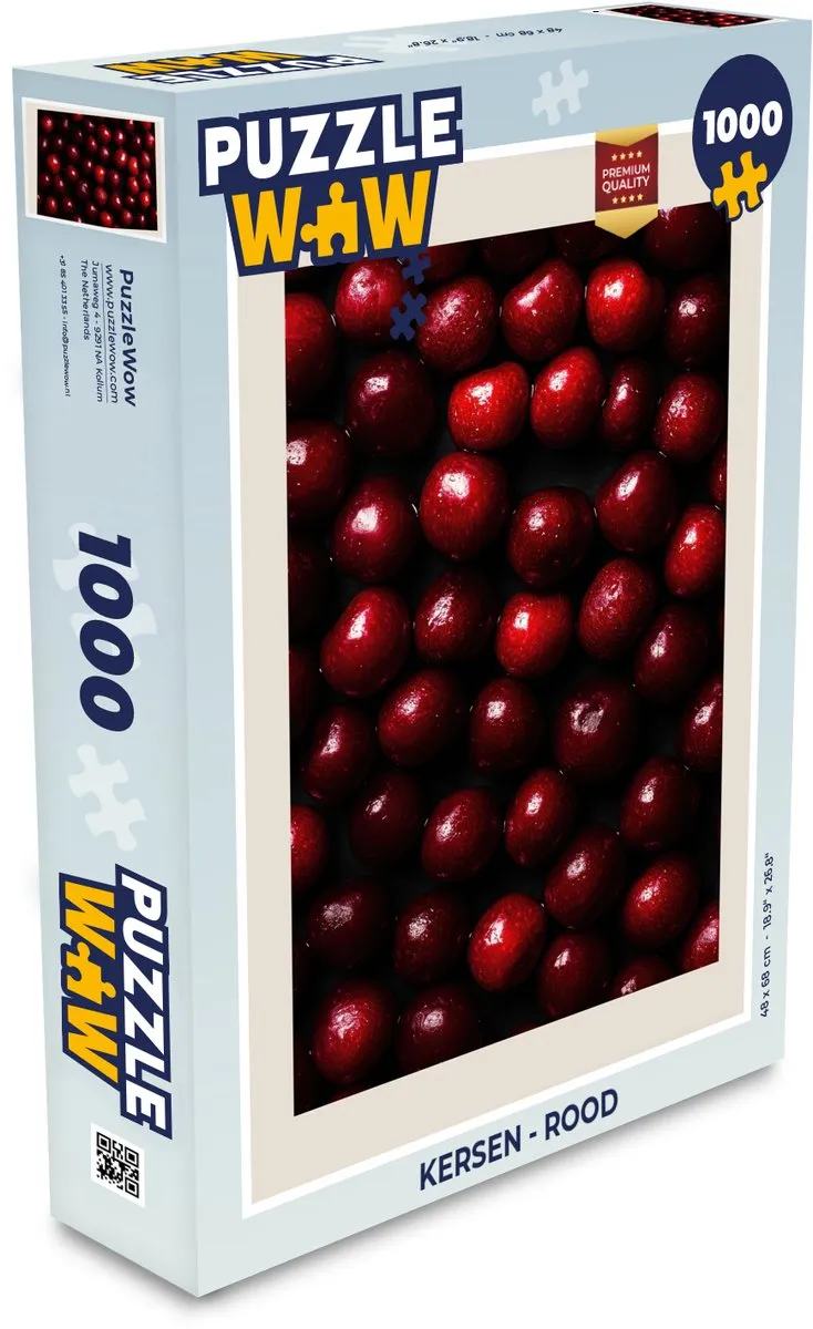 PuzzleWow Kersen Legpuzzel 1000 Stuks - Rood