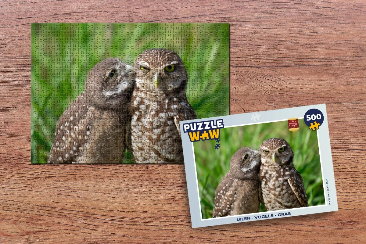 PuzzleWow Vogels Gras Legpuzzel 500 Stuks - Multicolor