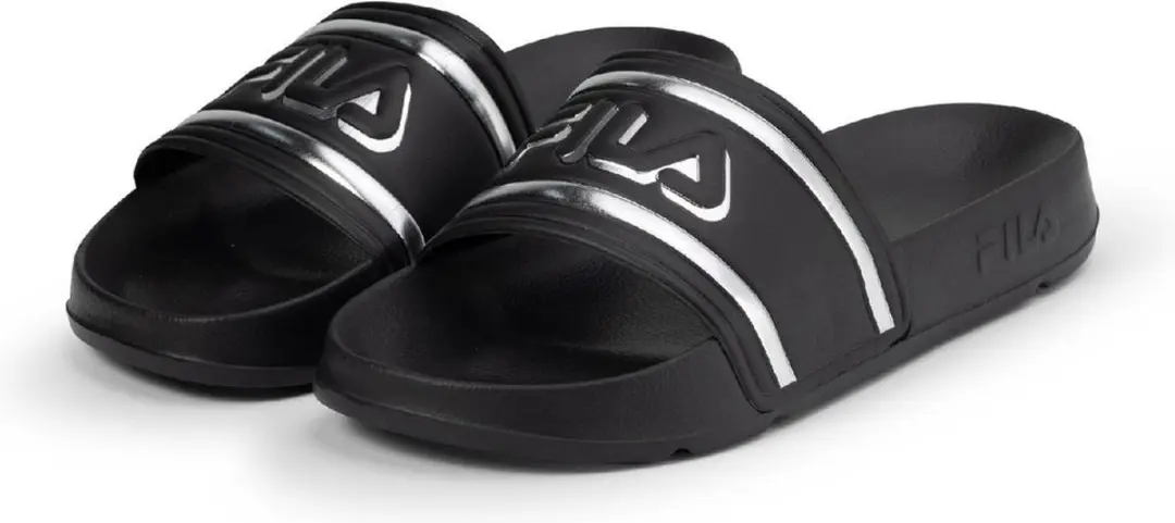 Fila Morro Bay Logo Slipper Dames - 46 - Black-Silver - afbeelding 2 van 3