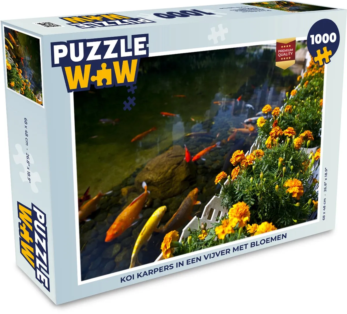 PuzzleWow Legpuzzel Koi Karpers in een Vijver 1000 Stuks - Multicolor