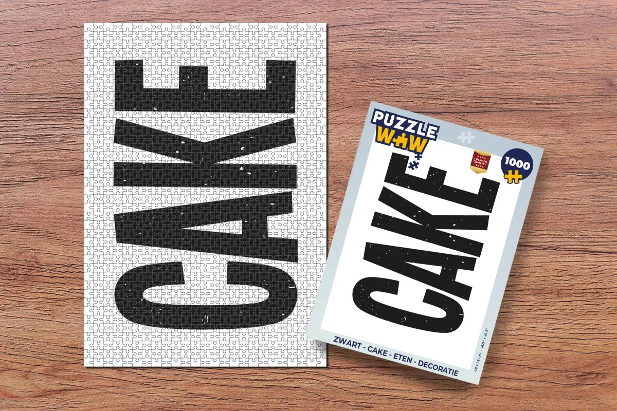 PuzzleWow Cake Puzzel 1000 Stuks - Zwart/Wit