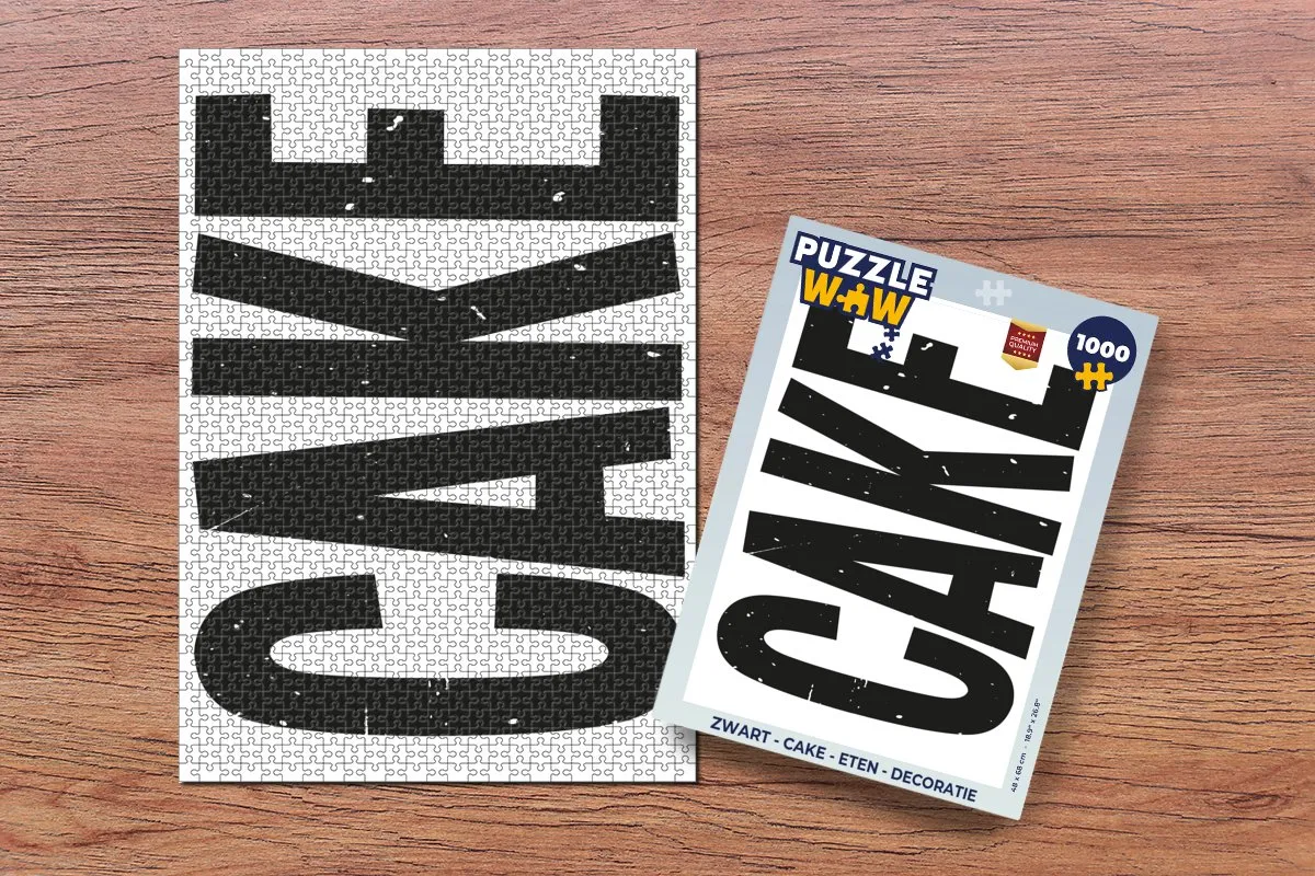 PuzzleWow Cake Puzzel 1000 Stuks - Zwart/Wit