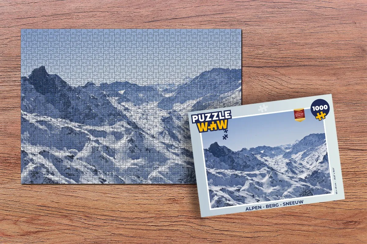 PuzzleWow Alpen Berg Sneeuw Legpuzzel 1000 Stuks - Multicolor
