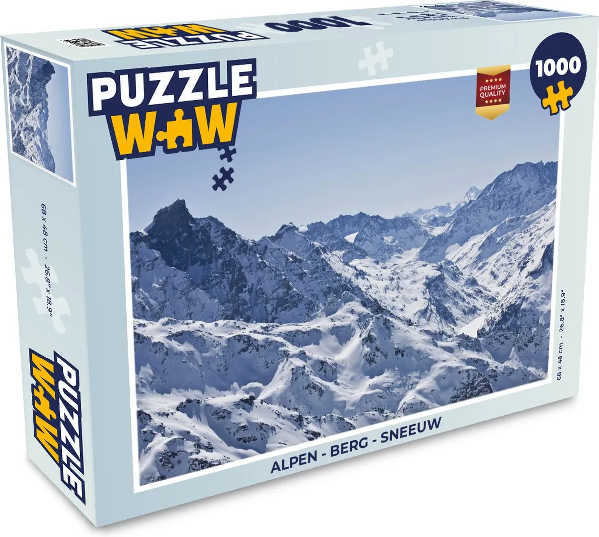 PuzzleWow Alpen Berg Sneeuw Legpuzzel 1000 Stuks - Multicolor