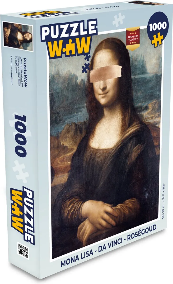PuzzleWow Mona Lisa Legpuzzel 1000 Stuks - Multicolor