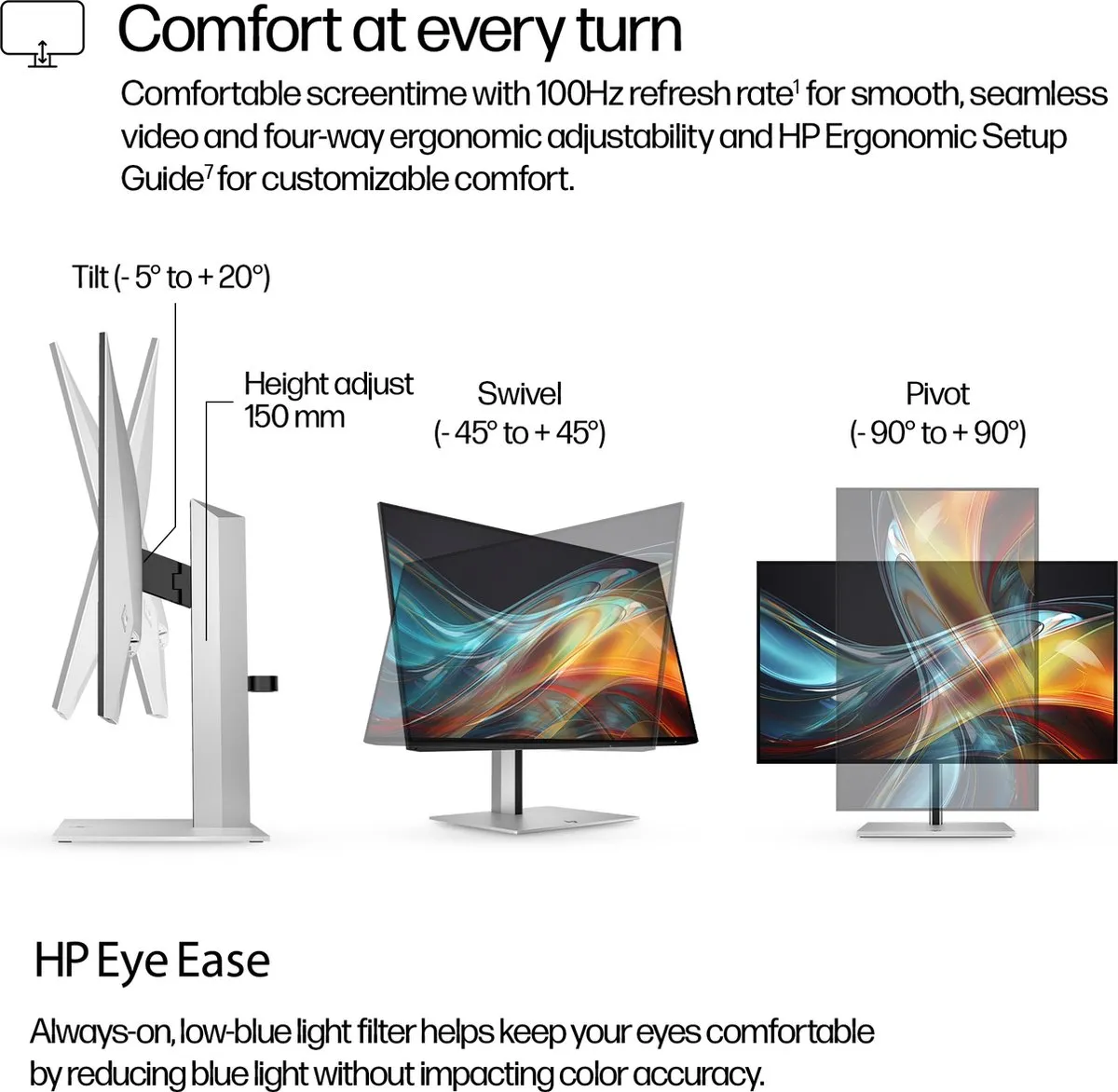 HP Series 7 Pro 724pn Monitor 24 inch WUXGA - 100Hz - Zwart