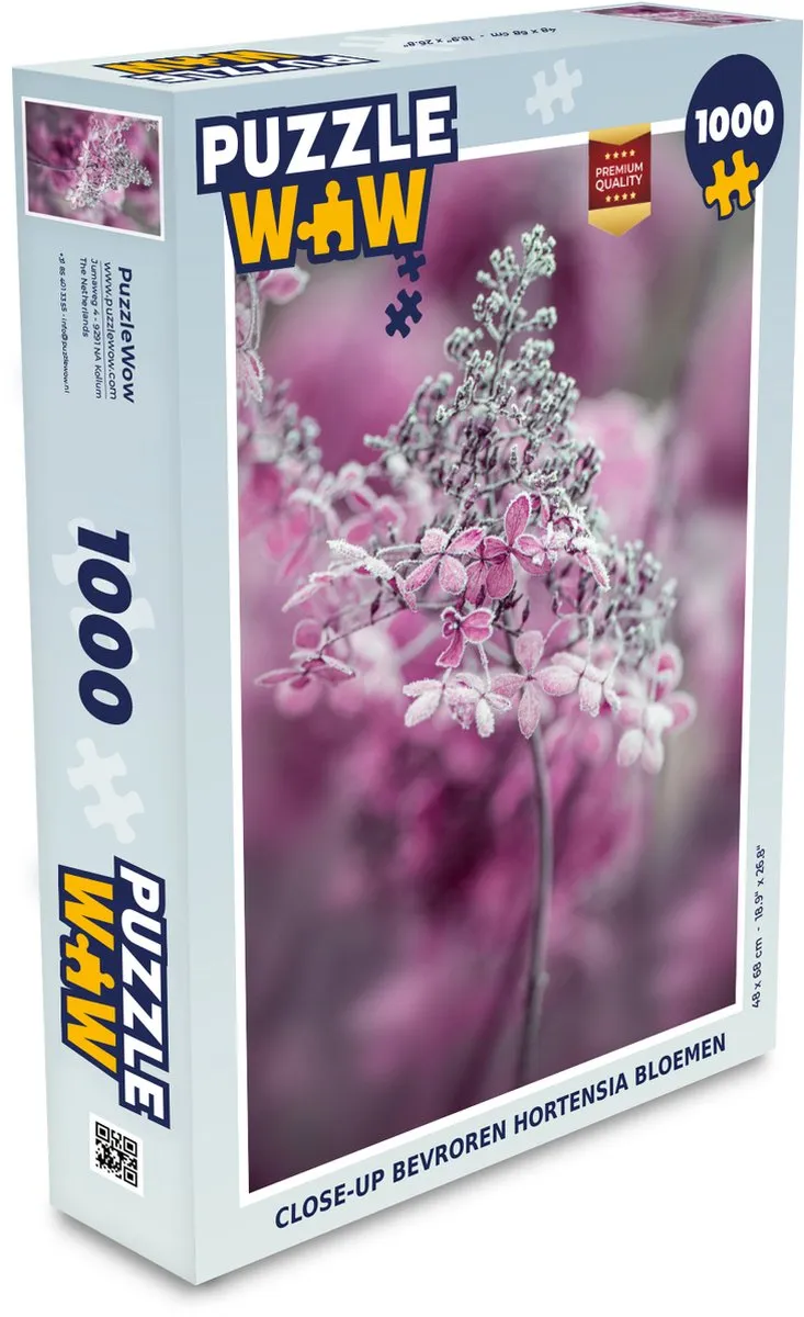 PuzzleWow Close-up Hortensia Legpuzzel 1000 Stuks - Multicolor