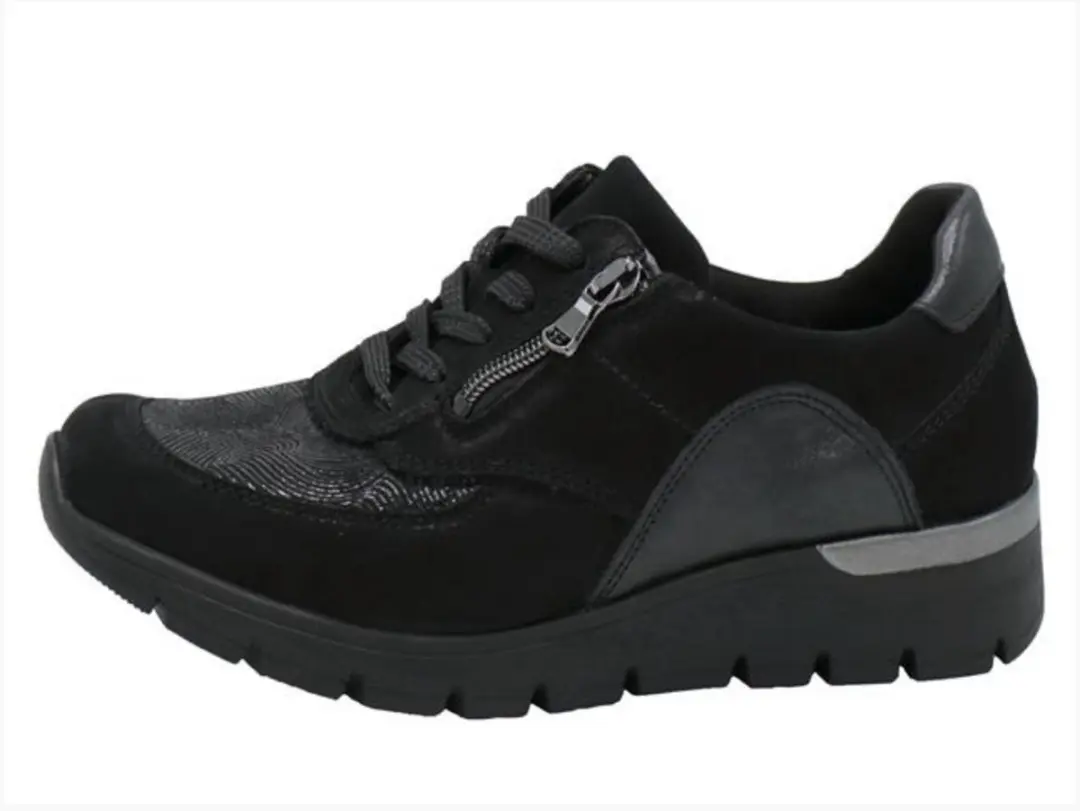 Wäldlaufer OrthoTritt Dames Sneaker 626K02-605-001 - Zwart - Wijdte K