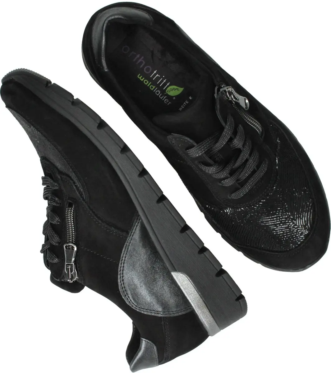 Wäldlaufer OrthoTritt Dames Sneaker 626K02-605-001 - Zwart - Wijdte K