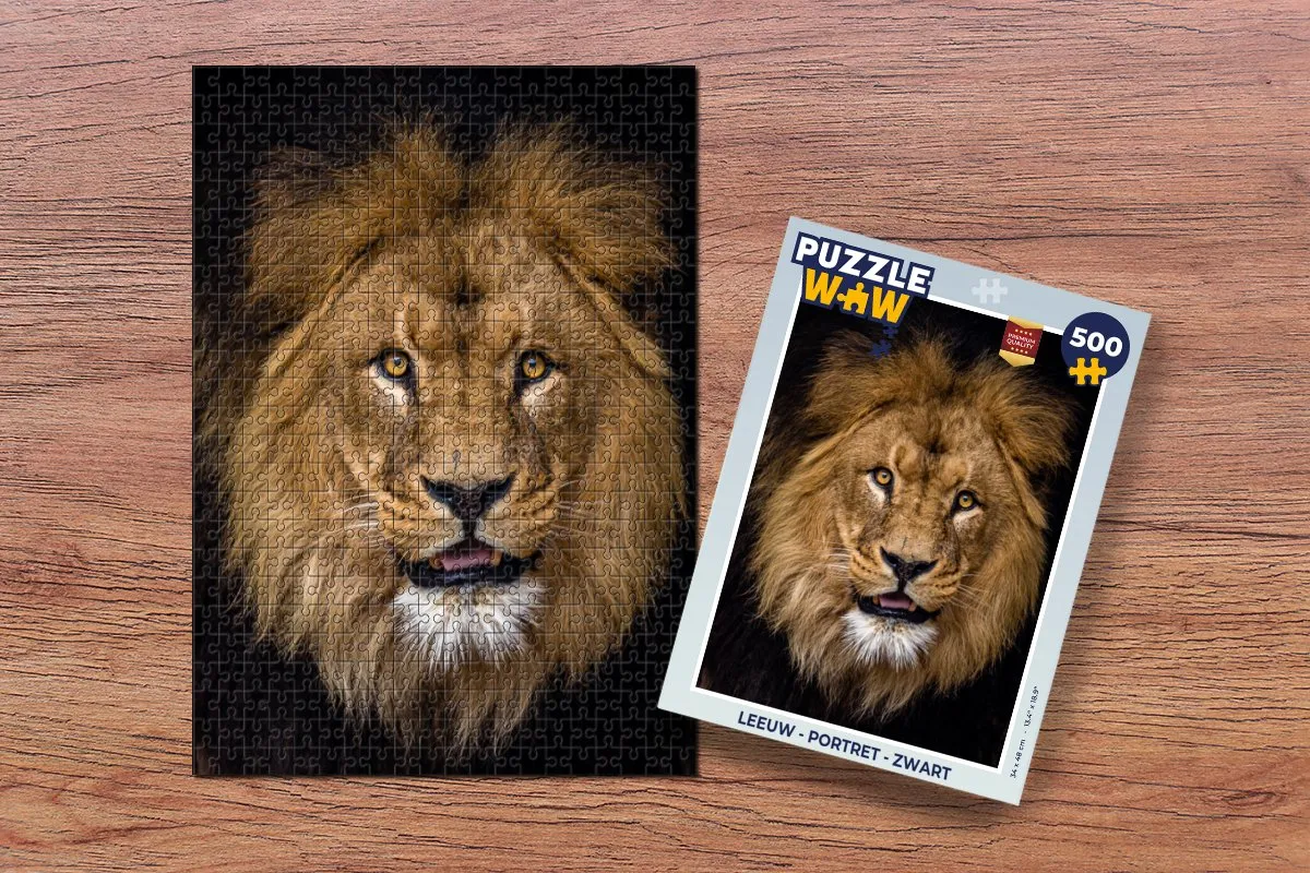 PuzzleWow Leeuw Portret Legpuzzel 500 Stuks - Multicolor
