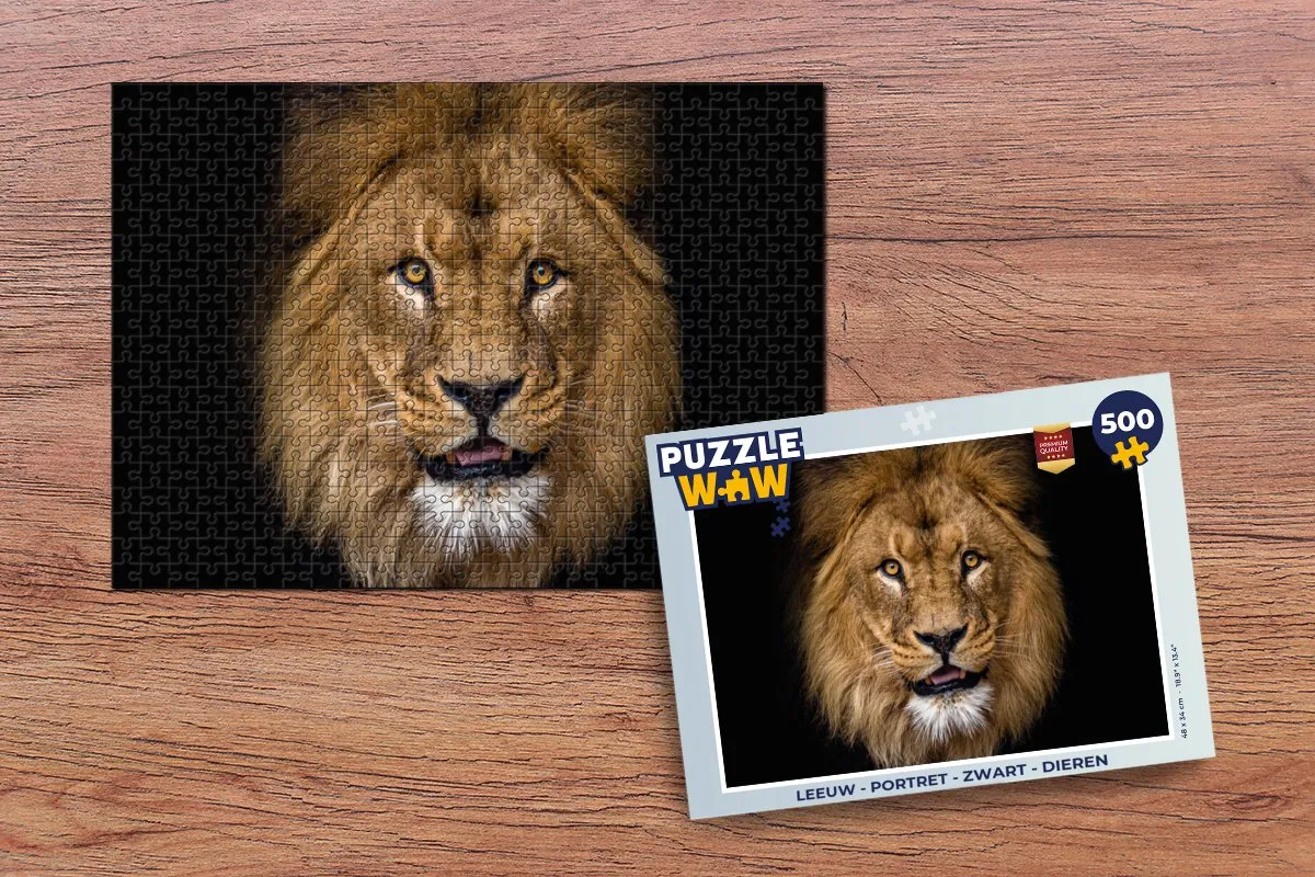PuzzleWow Leeuw Portret Legpuzzel 500 Stuks - Multicolor