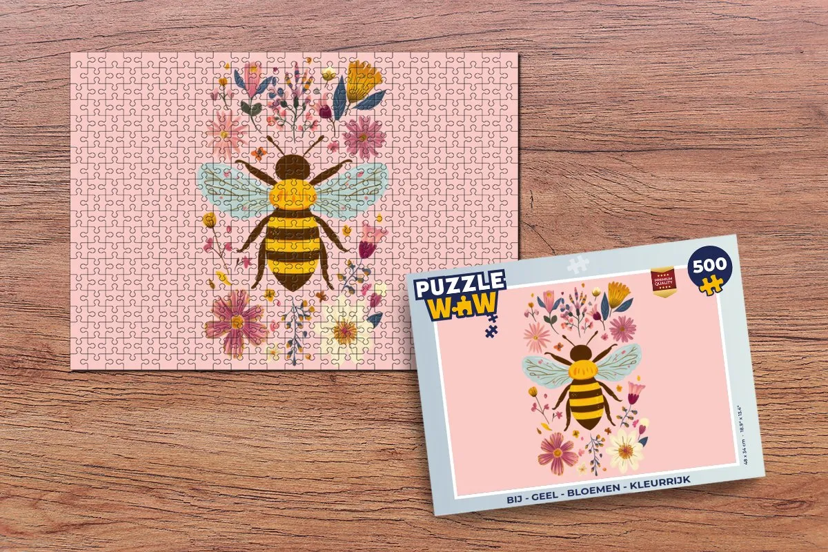 PuzzleWow Bij Bloemen Legpuzzel 500 Stuks - MPN 8721414227211