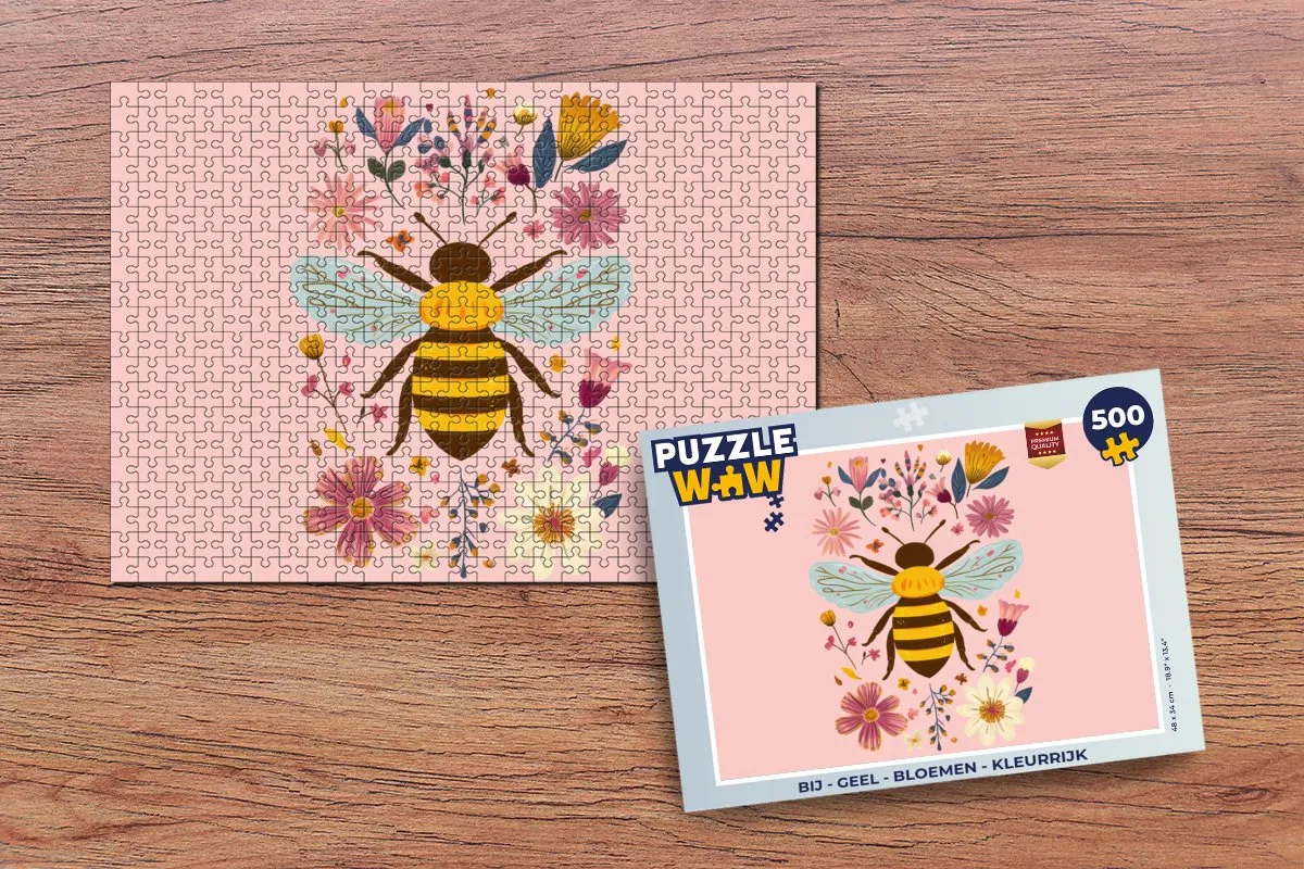PuzzleWow Bij Bloemen Legpuzzel 500 Stuks - MPN 8721414227211