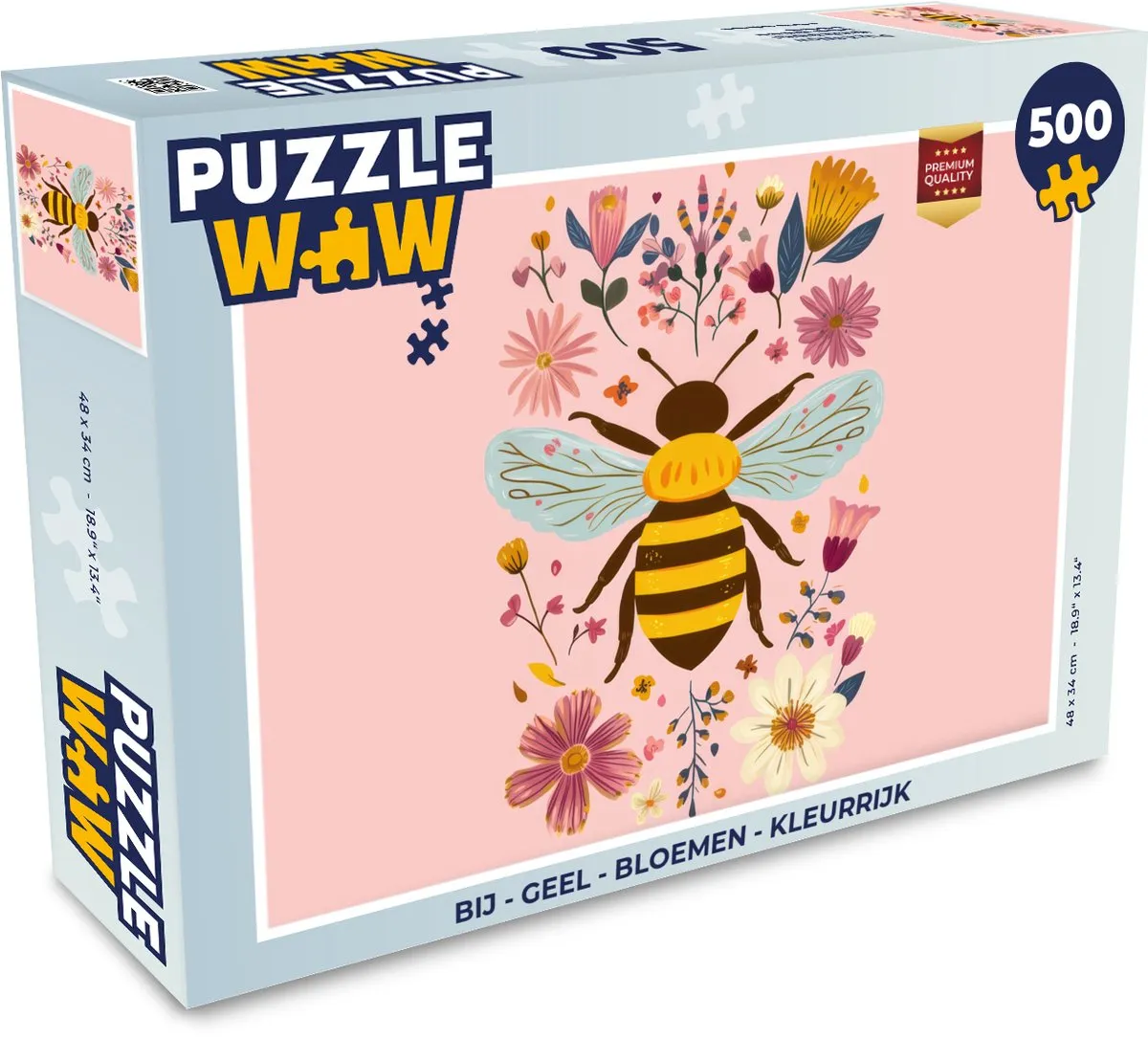 PuzzleWow Bij Bloemen Legpuzzel 500 Stuks - MPN 8721414227211