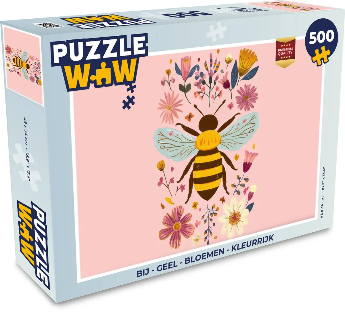 PuzzleWow Bij Bloemen Legpuzzel 500 Stuks - MPN 8721414227211