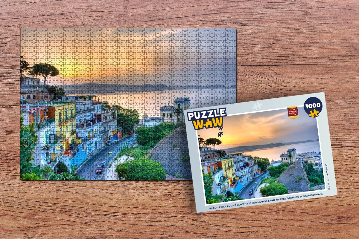 PuzzleWow Architectuur Zon Napels Legpuzzel 1000 Stuks - Multicolor