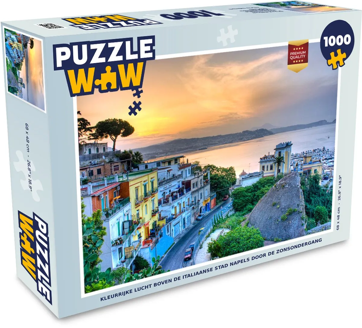 PuzzleWow Architectuur Zon Napels Legpuzzel 1000 Stuks - Multicolor