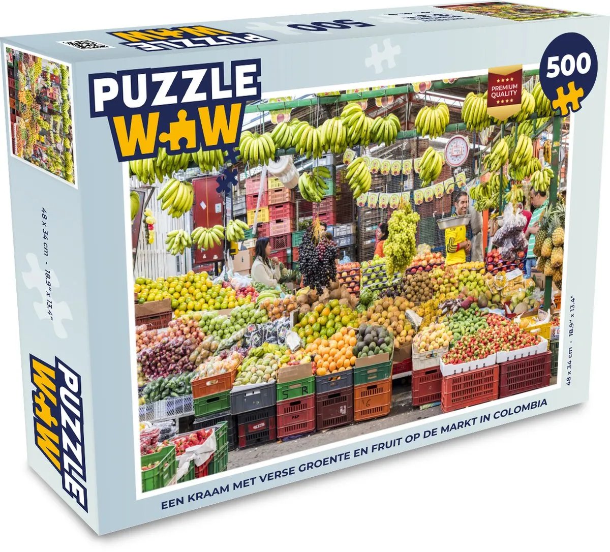 PuzzleWow Marktpuzzel 500 Stuks - Multicolor