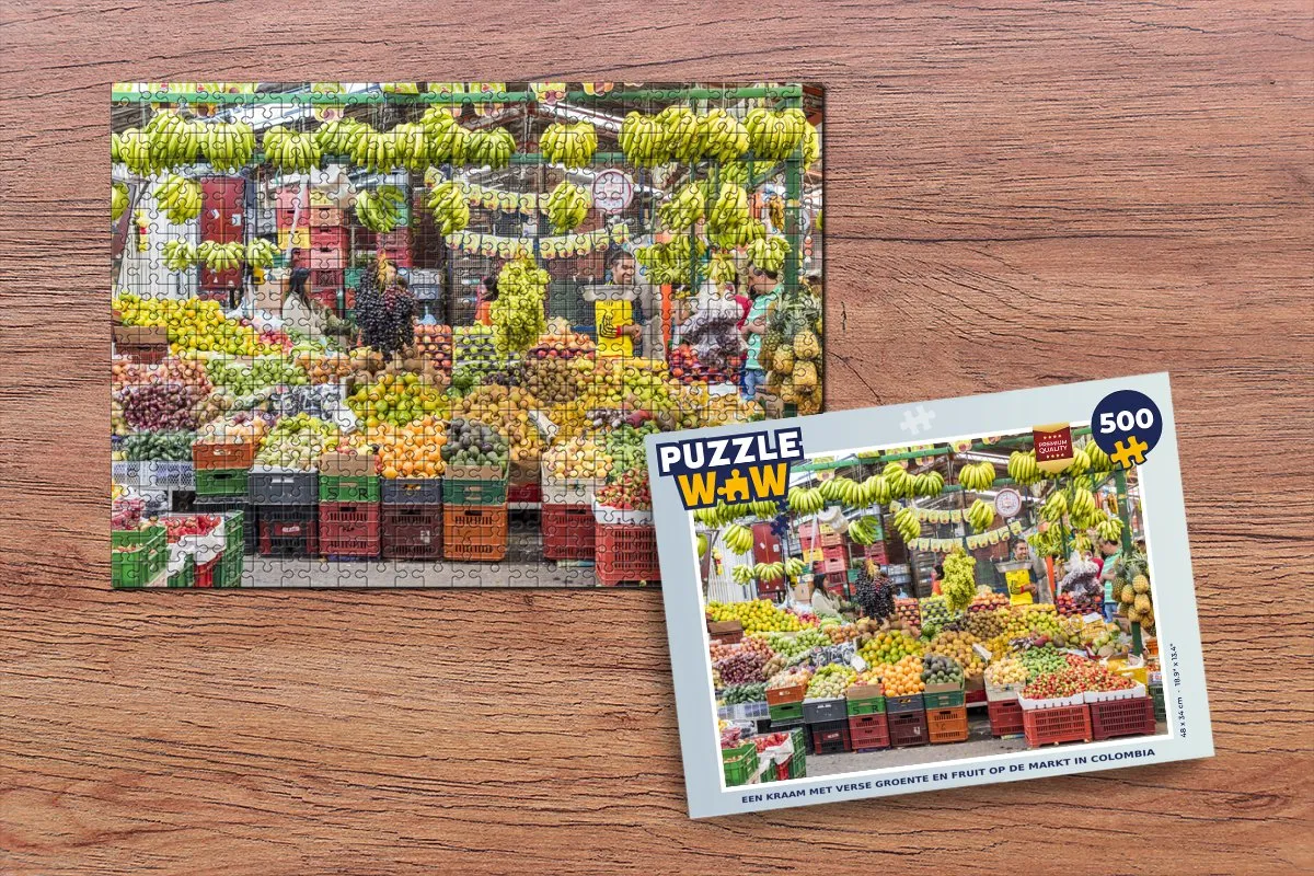 PuzzleWow Marktpuzzel 500 Stuks - Multicolor