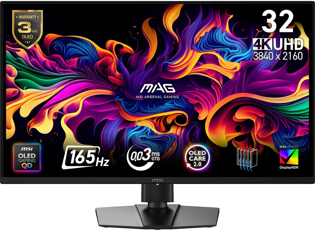 MSI MAG 322UP QD-OLED Monitor 31.5" 4K - Zwart