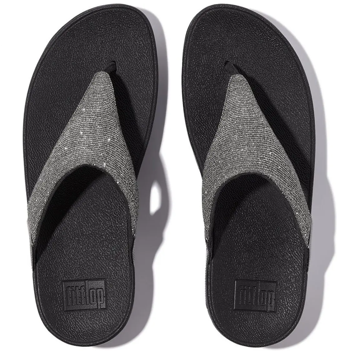 FitFlop Lulu Shimmerlux Teenslippers FZ7 - 37 - Zilver/Zwart - afbeelding 4 van 6