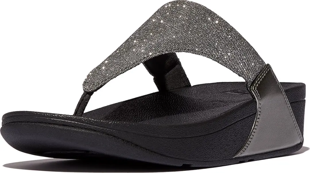 FitFlop Lulu Shimmerlux Teenslippers FZ7 - 37 - Zilver/Zwart - afbeelding 3 van 6