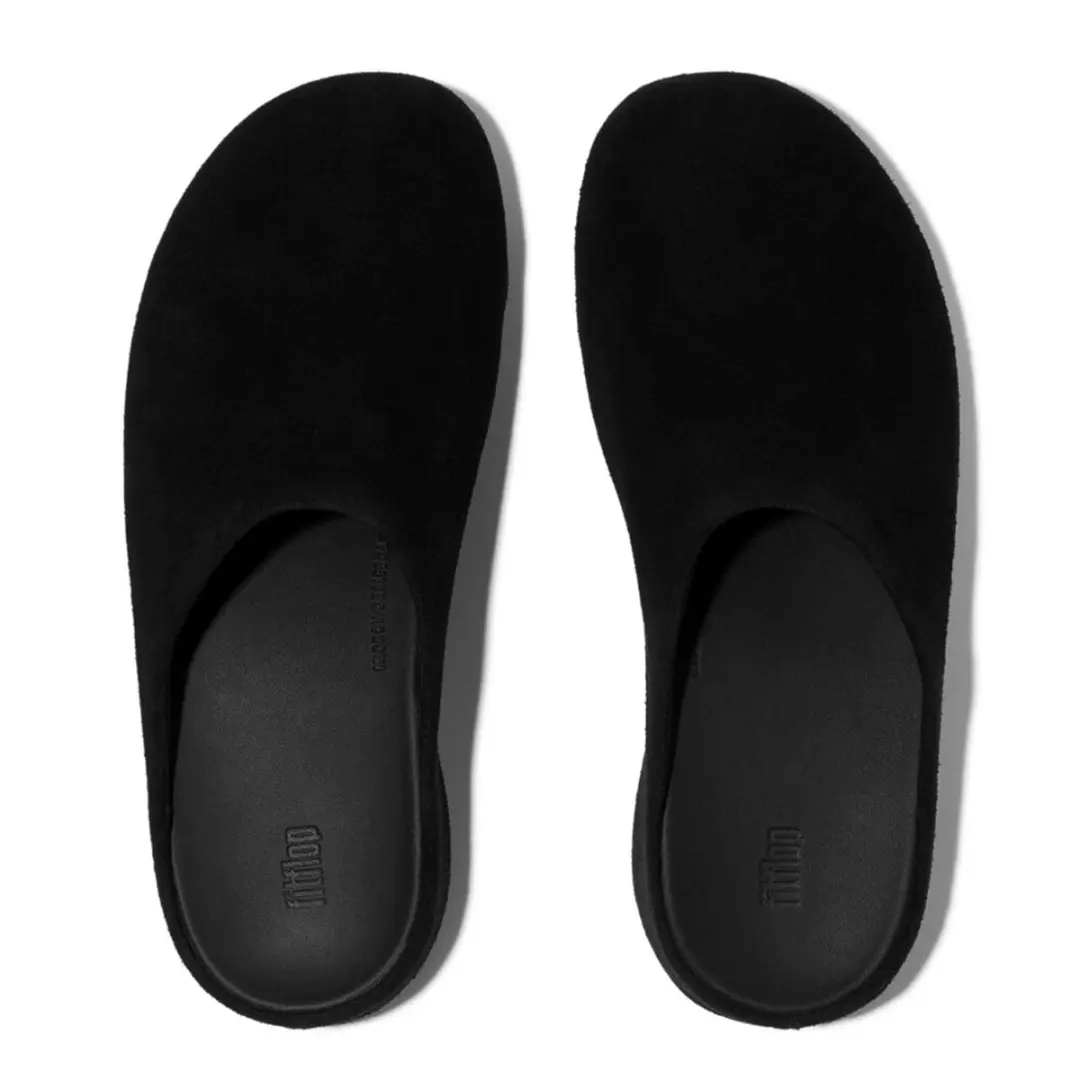 FitFlop Shuv Tumbled-Leather Clogs - Maat 38 - Zwart - afbeelding 4 van 6