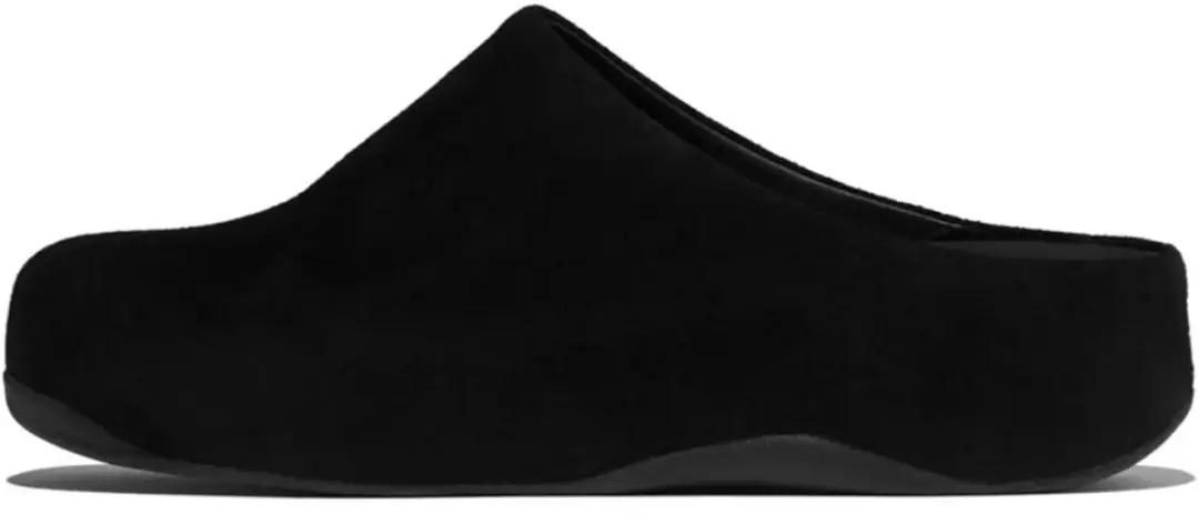 FitFlop Shuv Tumbled-Leather Clogs - Maat 38 - Zwart - afbeelding 3 van 6