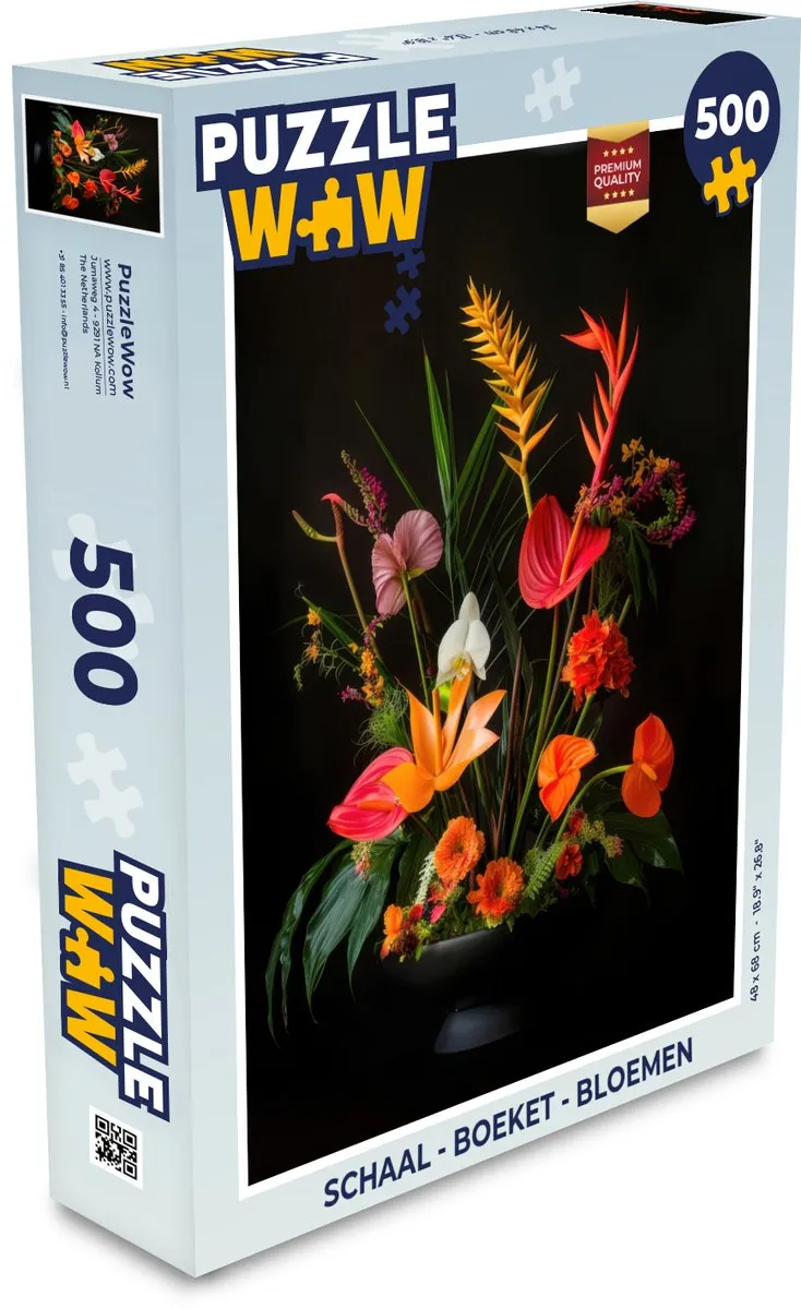 PuzzleWow Boeket Bloemen Legpuzzel 500 Stuks - MPN 8721179515493