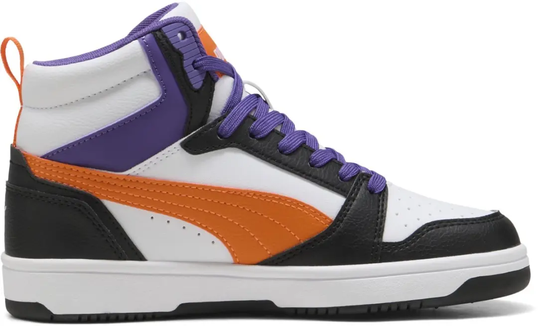 PUMA Rebound V6 Mid Jr Unisex Sneakers - 39 - Wit/Orange/Black - afbeelding 5 van 6