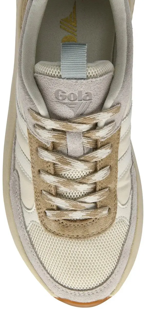 Gola Phoenix CLB778 Suède Damesschoenen - 38 - Off White/Light Caramel/Green Mist - afbeelding 2 van 5