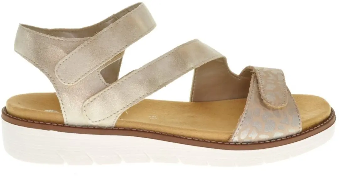 Remonte Beige Comfort Damessandaal Velcro En Steunzolen maat 42