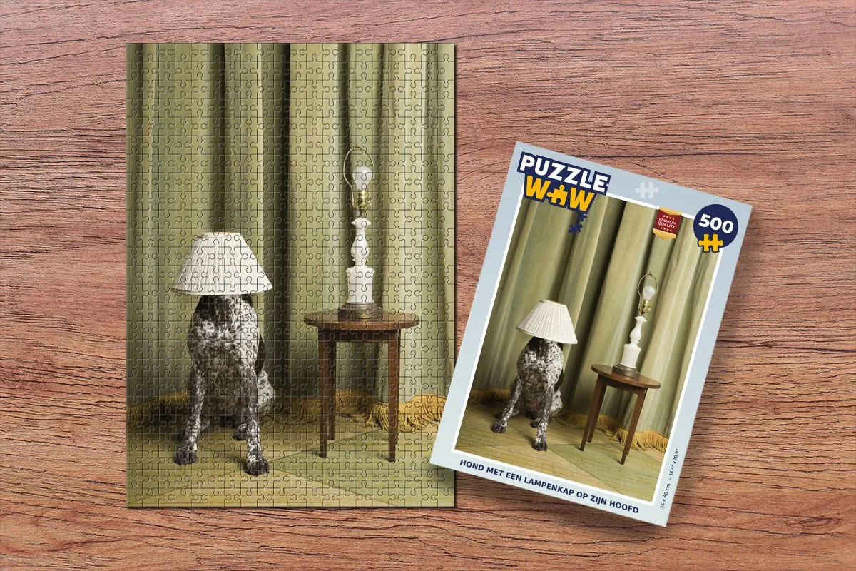 PuzzleWow Hond met Lampenkap - Legpuzzel 500 Stuks Multicolor