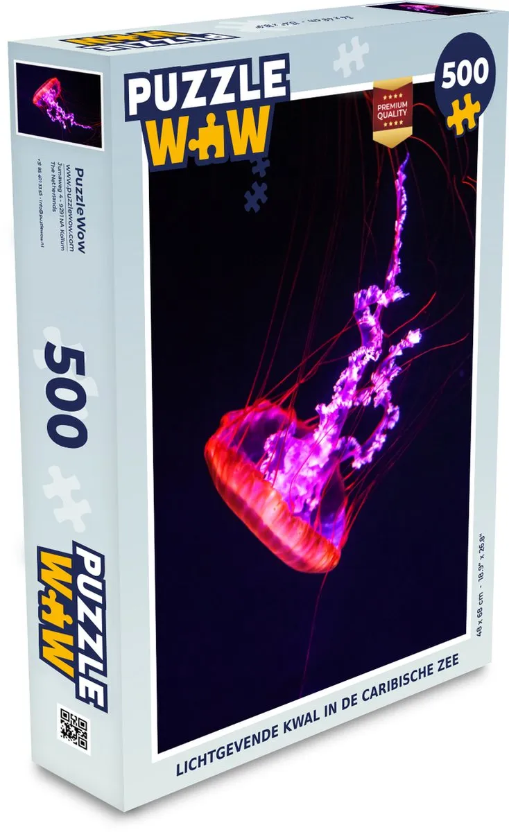 PuzzleWow Lichtgevende Kwal Caribische Zee Legpuzzel 500 Stuks - Multicolor