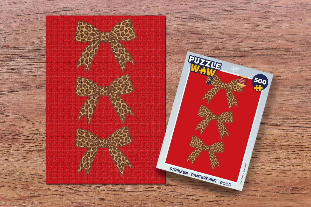 PuzzleWow Panterprint Legpuzzel 500 Stukken - Rood