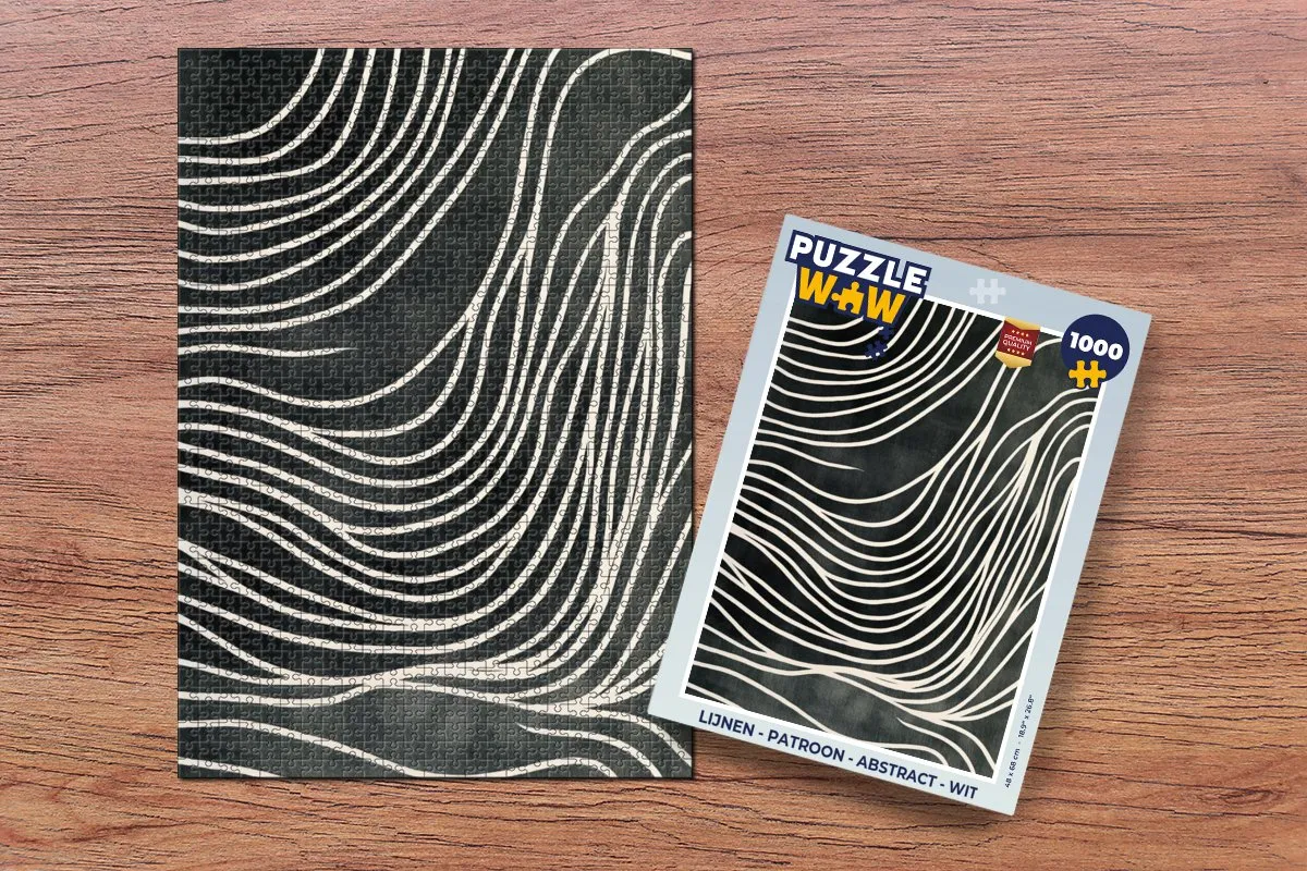 PuzzleWow Lijnen Abstract Legpuzzel 1000 Stuks - Wit
