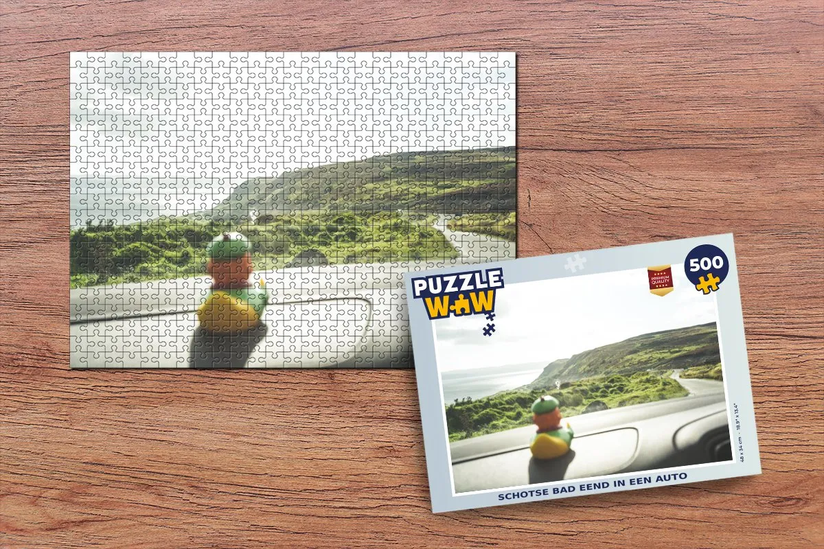 PuzzleWow Badeend Auto Bergen Legpuzzel 500 Stuks - Multicolor