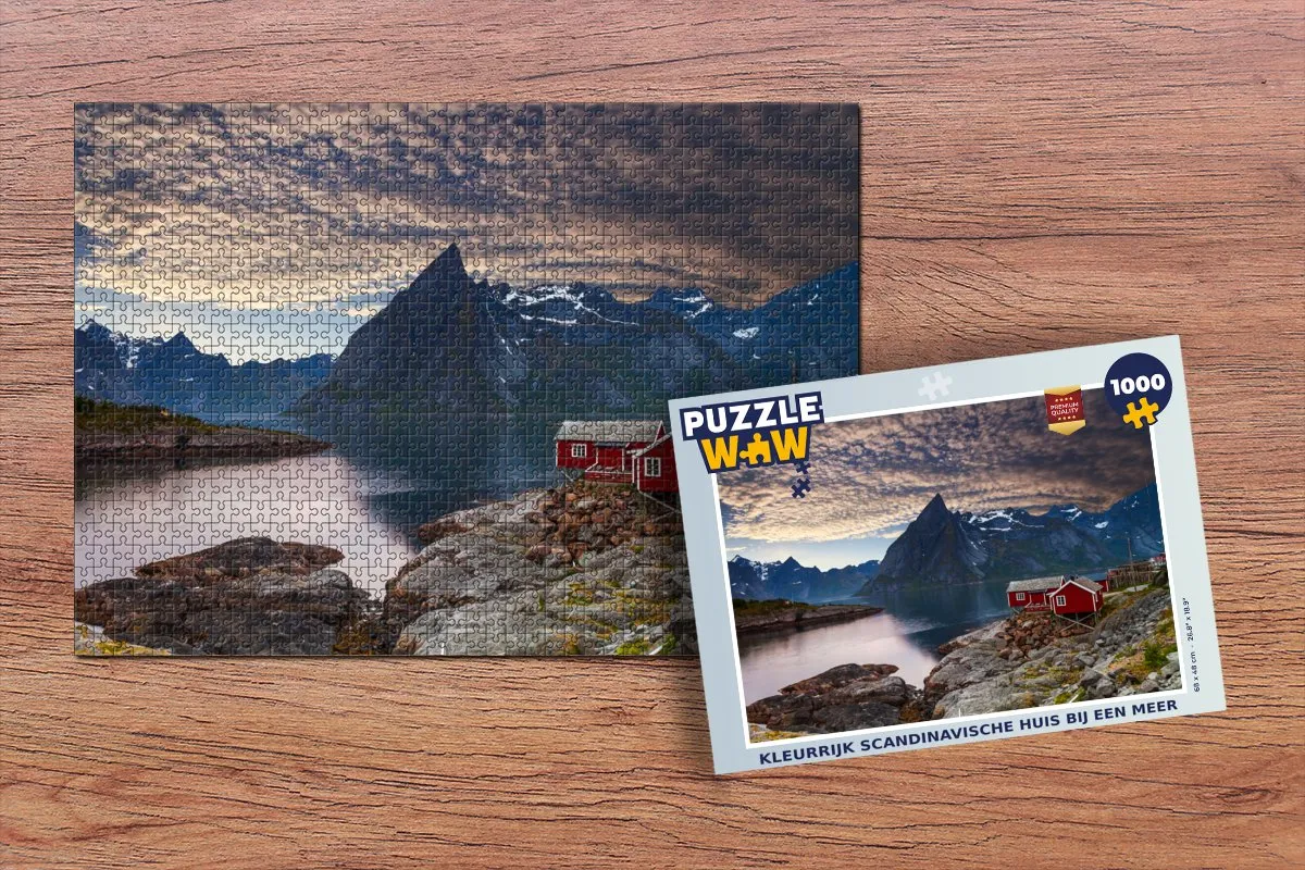 PuzzleWow Legpuzzel 1000 Stuks - Kleurrijk Scandinavisch Huis Multicolor
