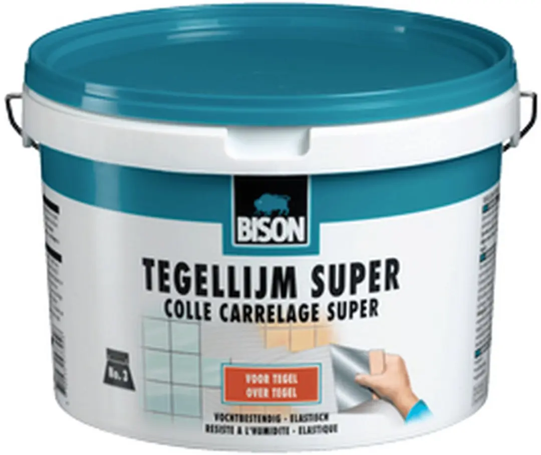 Bison Tegellijm Super 3kg - Vochtbestendig - afbeelding 2 van 2
