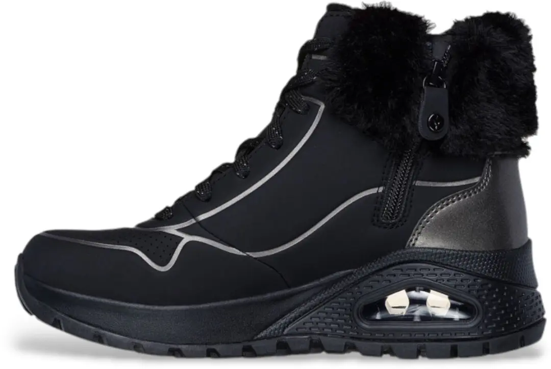 Skechers Uno Rugged Fall Shimmer Dames Sneaker - Zwart - afbeelding 6 van 6