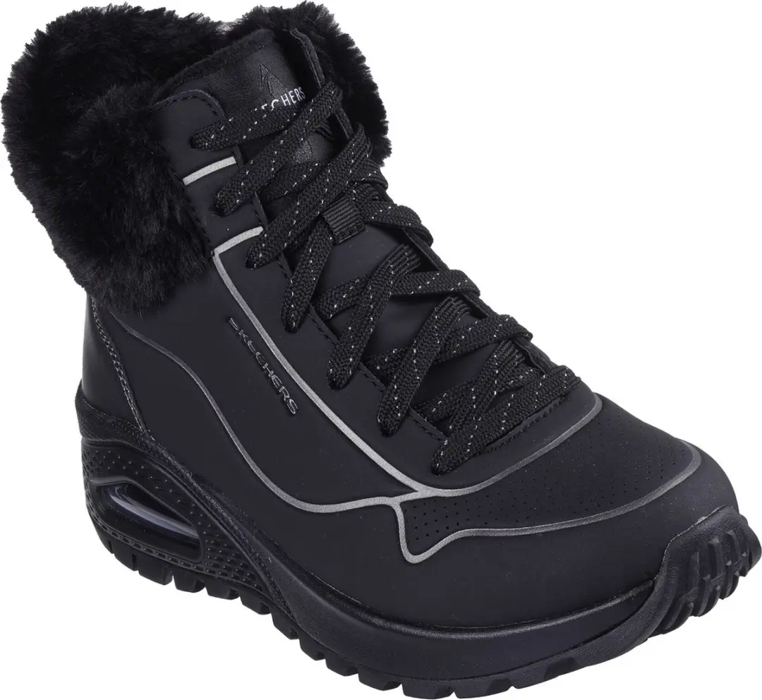 Skechers Uno Rugged Fall Shimmer Dames Sneaker - Zwart - afbeelding 3 van 6