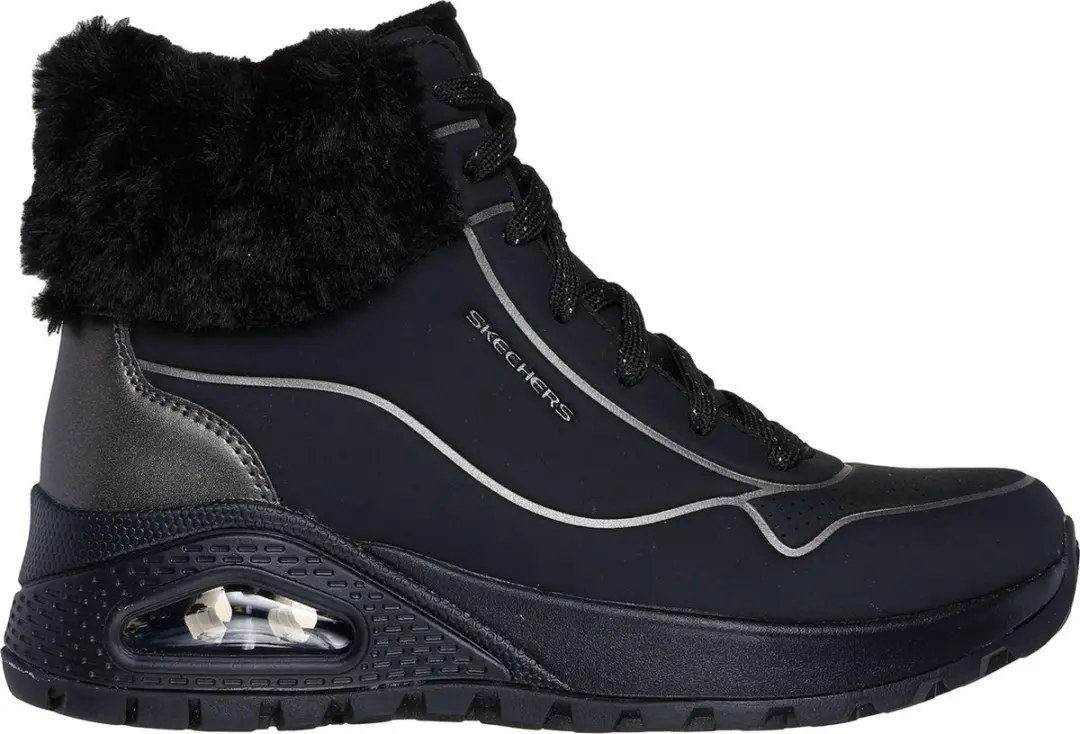 Skechers Uno Rugged Fall Shimmer Dames Sneaker - Zwart - afbeelding 5 van 6