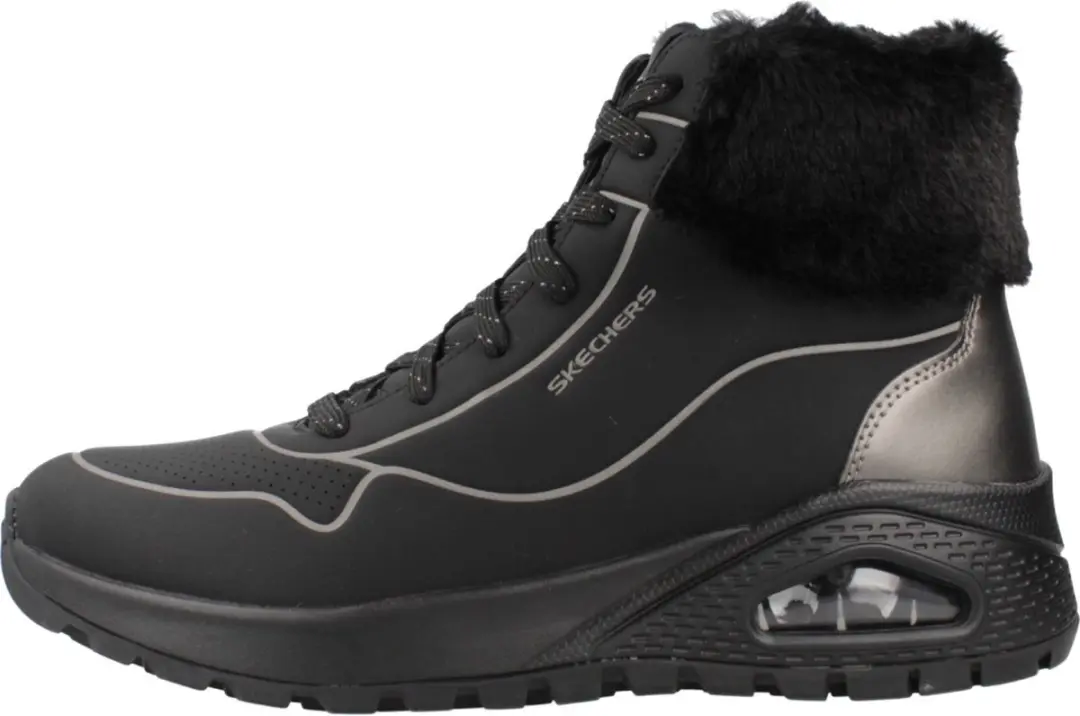 Skechers Uno Rugged Fall Shimmer Dames Sneaker - Zwart - afbeelding 2 van 6