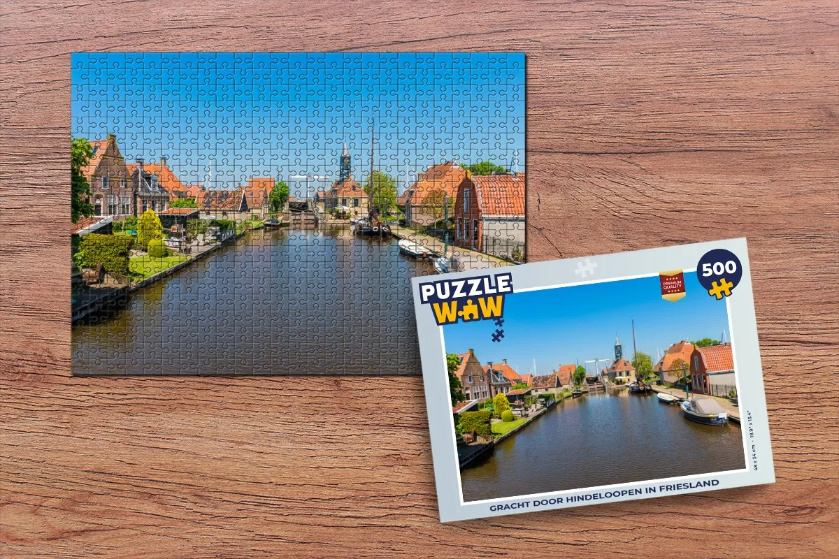 PuzzleWow Gracht Hindeloopen Legpuzzel 500 Stuks - Multicolor