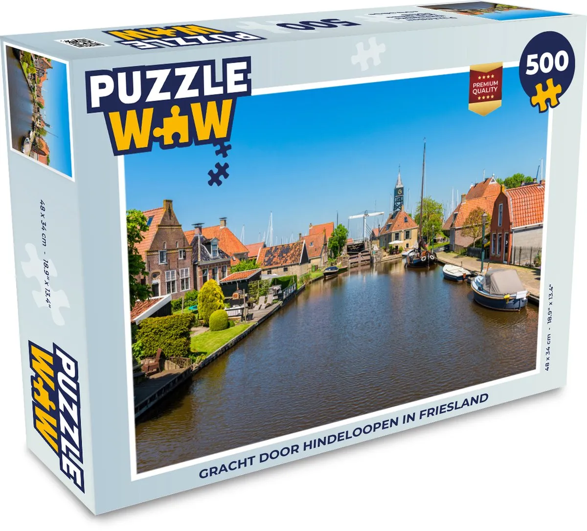 PuzzleWow Gracht Hindeloopen Legpuzzel 500 Stuks - Multicolor